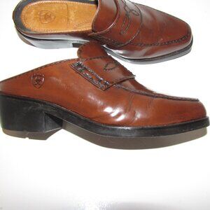 Ariat Slip On Chestnut Patent Leather Mules Clogs Size 7.5M